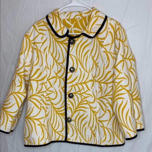 Trimdin Artisan Reversible Fabric Yellow Patterned Women's Jacket - Picture 5 of 12